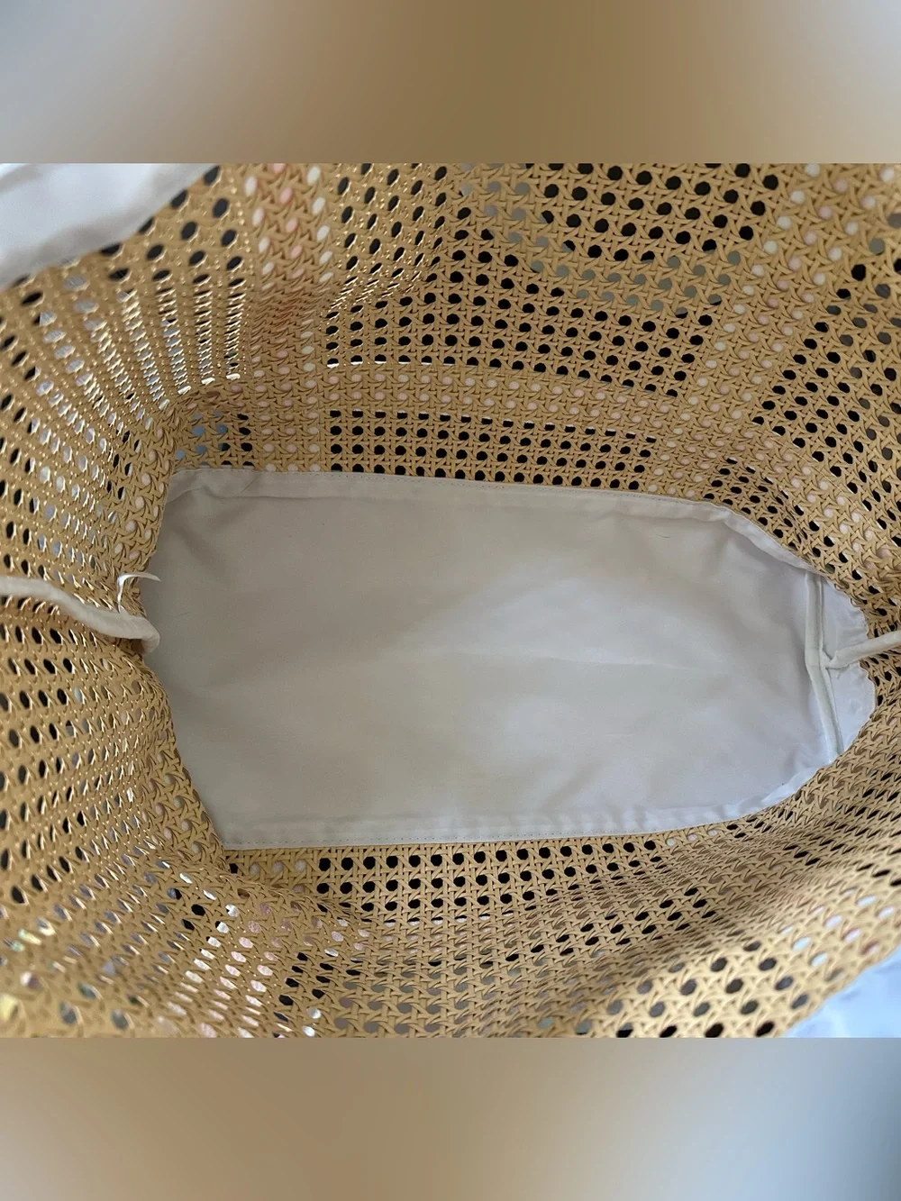 Lilly Pulitzer Woven Straw Tote with Pink/ White Trim